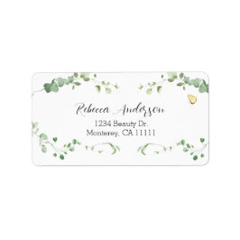 Elegant Eucalyptus Greenery Bridal Adressaufkleber