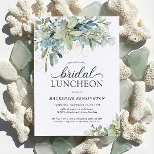 Elegant Eucalyptus Greenery Bridal Luncheon Einladung