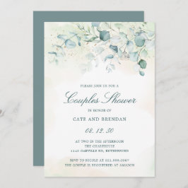 Elegant Eucalyptus Greenery Couples Dusche Einladung