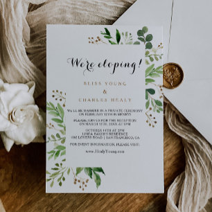 Elegant Eucalyptus Greenery Elopement Empfang Einladung