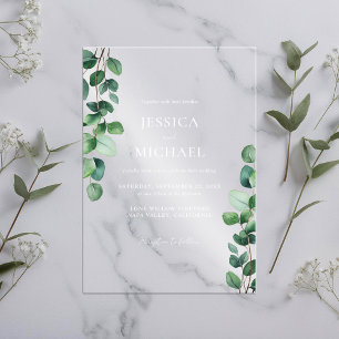 Elegant Eucalyptus Greenery Wedding Acryleinladungen
