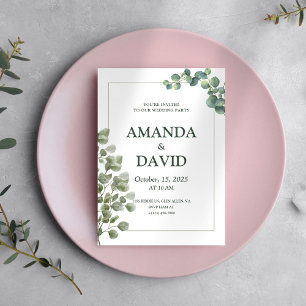 Elegant Eucalyptus Greenery Wedding Einladung