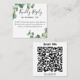 Elegant Eucalyptus Greenery Wedding QR Code Card Begleitkarte