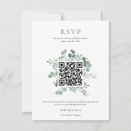Elegant Eucalyptus Greenery Wedding QR Code UAWG Einladung