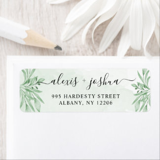 Elegant Eucalyptus Greenery Wedding Rücksendeadres