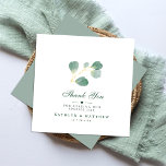 Elegant Eucalyptus Greenery Wedding Vielen Dank Mitteilungskarte<br><div class="desc">Elegante Eukalyptus Greenery Wedding Dankeschön Karte. Mit diesem wunderschönen Foto bedanken Sie sich herzlich bei Ihren Freunden und Familienmitgliedern,  die Ihre Hochzeit zu einem besonderen Erlebnis gemacht haben. Alle Texte sind so vorbereitet,  dass Sie sie einfach und schnell mit Ihren eigenen Worten personalisieren können.</div>