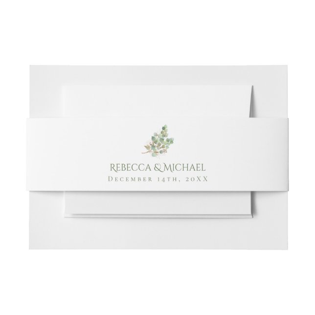 Elegant Eucalyptus Leaf Foliage Wedding Einladungsbanderole (Vorderseite Beispiel)
