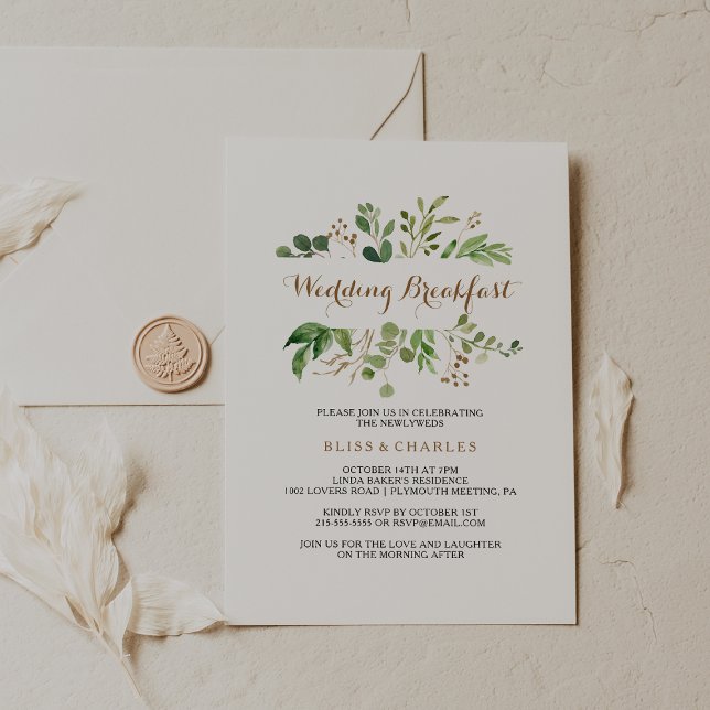Elegant Eucalyptus Leaf Greenerenerity Wedding Bre Einladung (Von Creator hochgeladen)