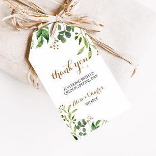 Elegant Eucalyptus Leaf Greenerenery Vielen Dank Geschenkanhänger