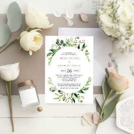 Elegant Eucalyptus Leaf Greenerity Wedding Einladung