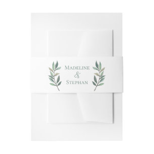 Elegant Eucalyptus Leaf Personalisiert Wedding Einladungsbanderole