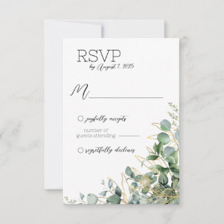 Elégant Eucalyptus Mariage carte RSVP