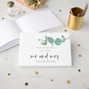 Elegant Eucalyptus New Mrs. Name Wedding Gästebuch