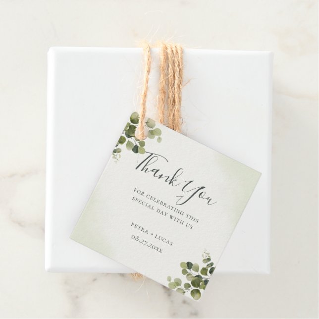 Elegant Eucalyptus Rustic Blätter Haushalt Vielen  Geschenkanhänger (Beispiel)