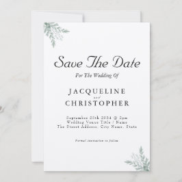 Elegant Eucalyptus Rustic Save the Date Wedding Einladung