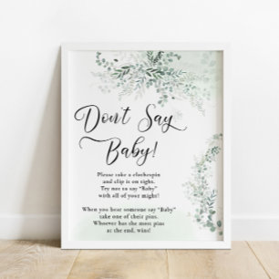 Elegant Eucalyptus Sage kein Baby Poster
