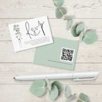 Elegant Eucalyptus Script QR Code Wedding RSVP