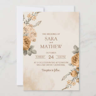 Elegant Eucalyptus Simple Wedding Einladung