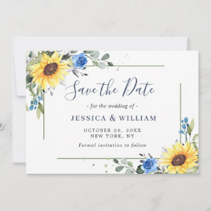 Elegant Eucalyptus Sonnenblumen Hochzeit Save The Date