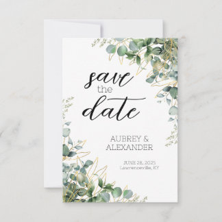 Elegant Eucalyptus speichert die Datumskarten Save The Date