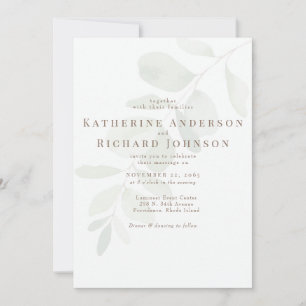 Elegant Eucalyptus Stem No Elents Wedding Einladung