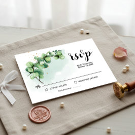 Elegant Eucalyptus Verlasse Greenerity Wedding RSV RSVP Karte