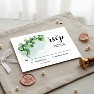 Elegant Eucalyptus Verlasse Greenerity Wedding RSV RSVP Karte