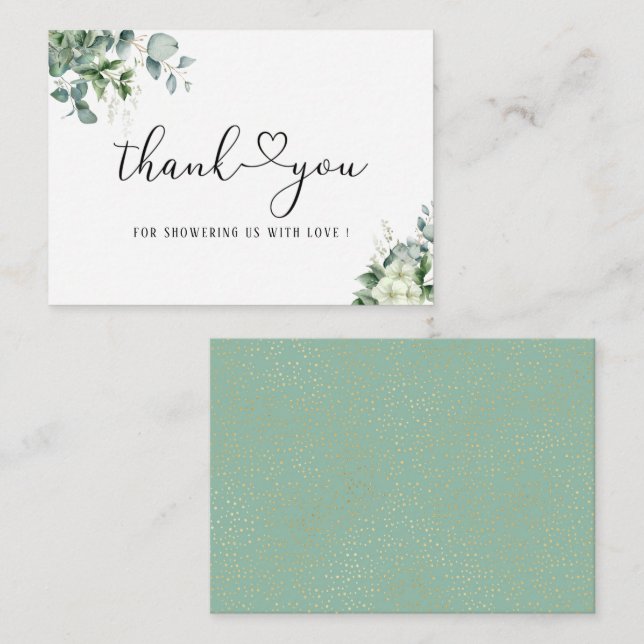 Elegant Eucalyptus Verlasse Grünflächen Mitteilungskarte (Vorne/Hinten)