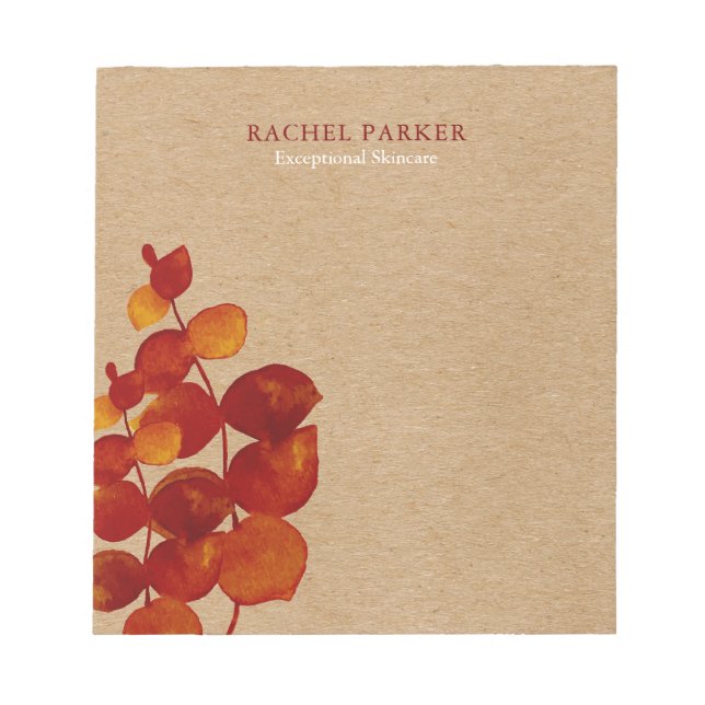 Elegant Eucalyptus Verlasse Rustic Kraft Notizblock (Vorderseite)