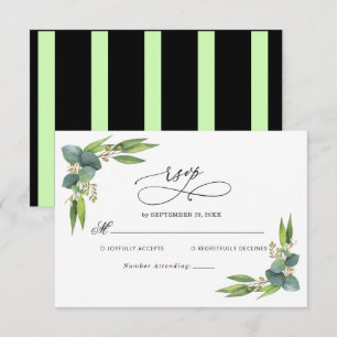 Elégant Eucalyptus vert mariage carte RSVP