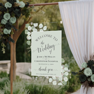 Élégant Eucalyptus Vert Sauge Mariage Bienvenue