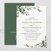 Elegant Eucalyptus Watercolor Grüne Hochzeit