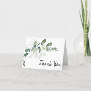 Elegant Eucalyptus Watercolor Wedding Dankeskarte
