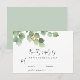 Elegant Eucalyptus Watercolor Wedding RSVP Karte