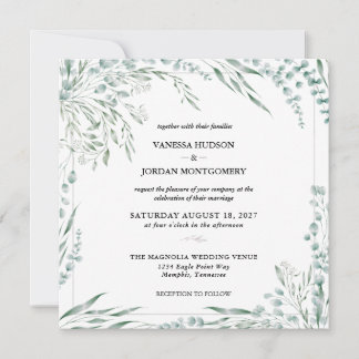 Elegant Eucalyptus Wedding Einladung