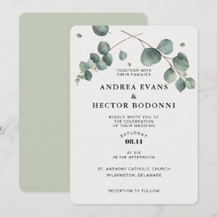 Elegant Eucalyptus Wedding Einladung
