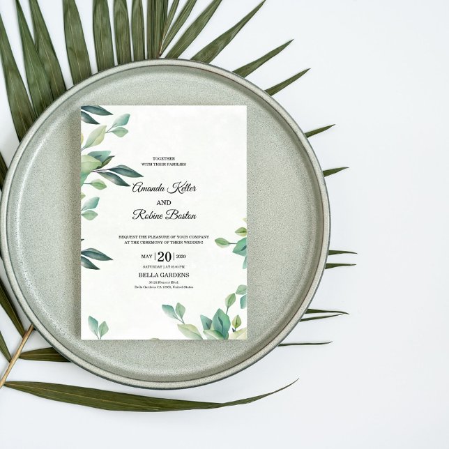 Elegant Eucalyptus Wedding Einladung (Von Creator hochgeladen)