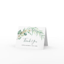 Elegant Eucalyptus Wedding Foliage Dankeschön Kart