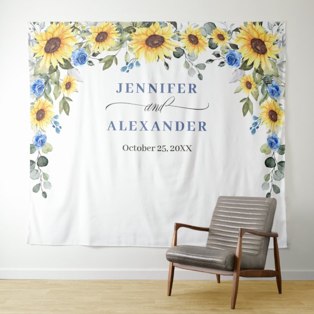 Elegant Eucalyptus Wedding Foto Booth Hintergrund Wandteppich (Beispiel (Horizontal))