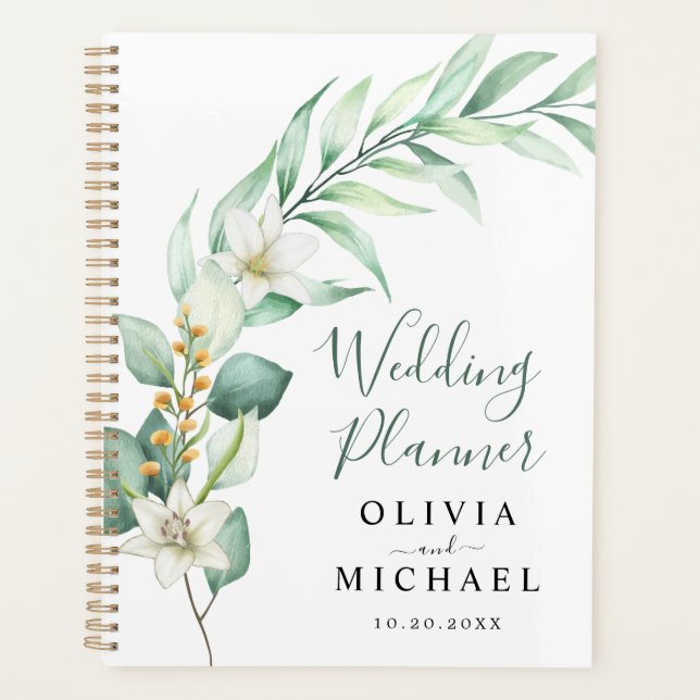 Elegant Eucalyptus Wedding Planer (Vorderseite)