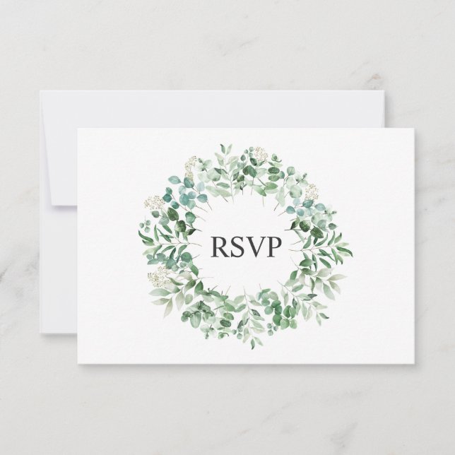 Elegant Eucalyptus wedding RSVP Card (Vorderseite)