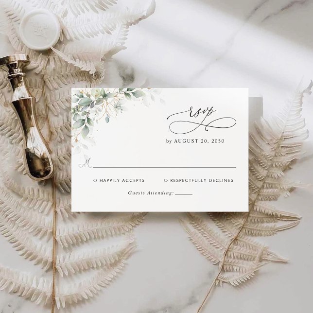 Elegant Eucalyptus Wedding RSVP Card (Créateur téléchargé)