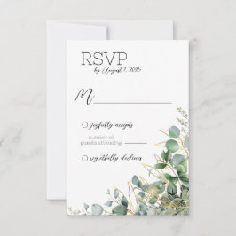 Elegant Eucalyptus Wedding RSVP Card Karte