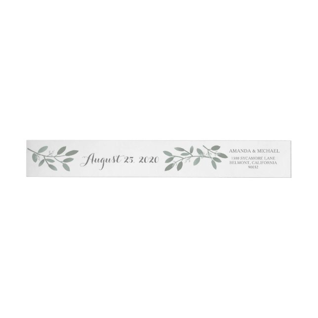 Elegant Eucalyptus Wedding Rücksendeadresse Wrap (Person)