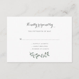 Elegant Eucalyptus Wedding Suite Response UAWG RSVP Karte