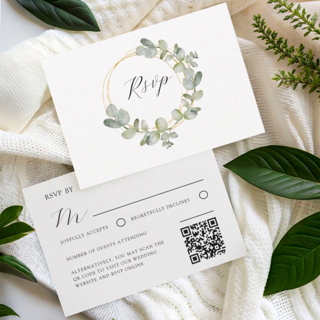 Elegant Eucalyptus Wreath Wedding RSVP (Créateur téléchargé)