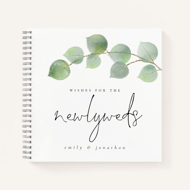 Elegant Eucalyptus wünscht sich für das Gästebuch  Notizbuch (Vorderseite)