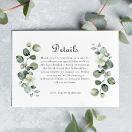 Elegant Eukalyptus Arch Grüne Hochzeit Details RSVP Karte