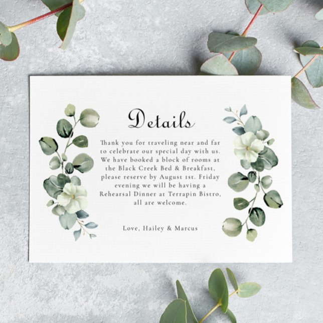 Elegant Eukalyptus Arch Grüne Hochzeit Details RSVP Karte (Von Creator hochgeladen)