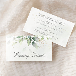 Elegant Eukalyptus Blätter Grüne Goldhochzeit Begleitkarte